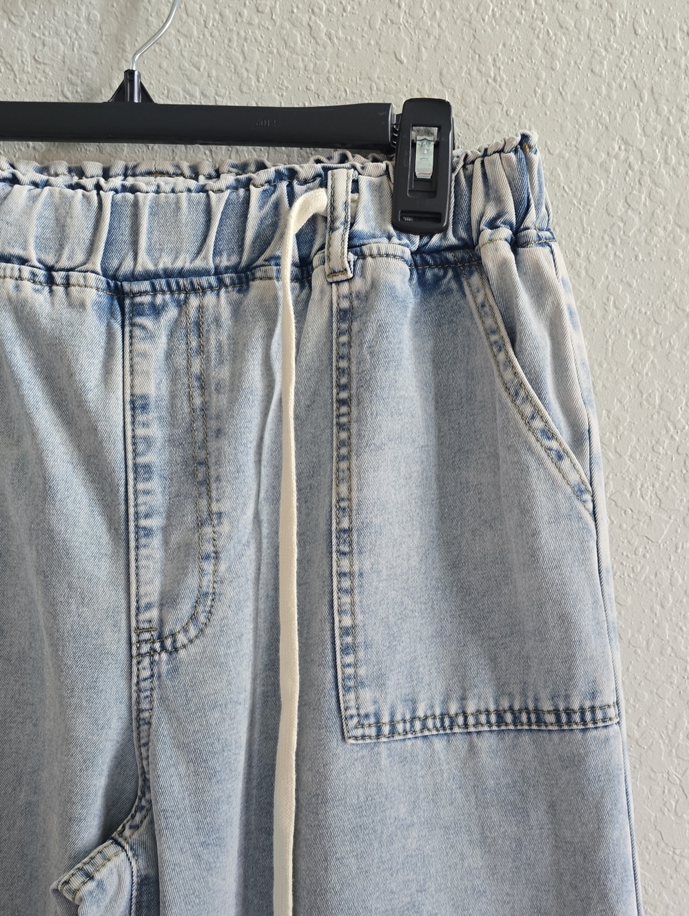 Bohemela Vacation Casual Washed Drawstring Wide Leg Jeans - Picture 3 of 7